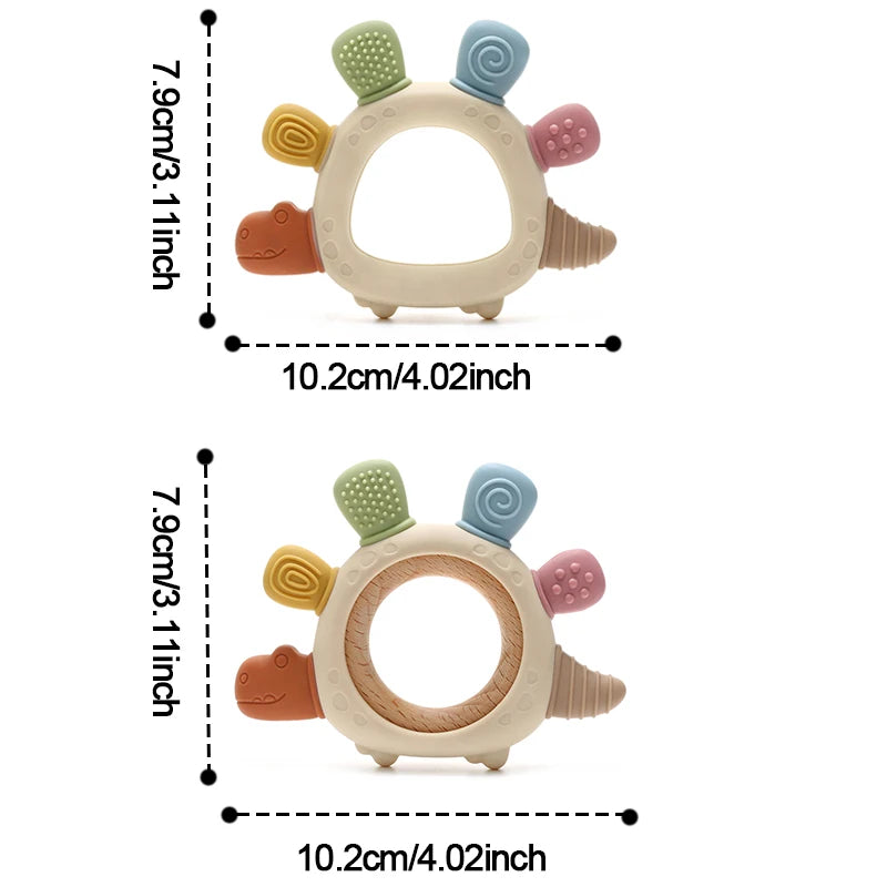 Baby dinosaur BPA-free silicone teething toy