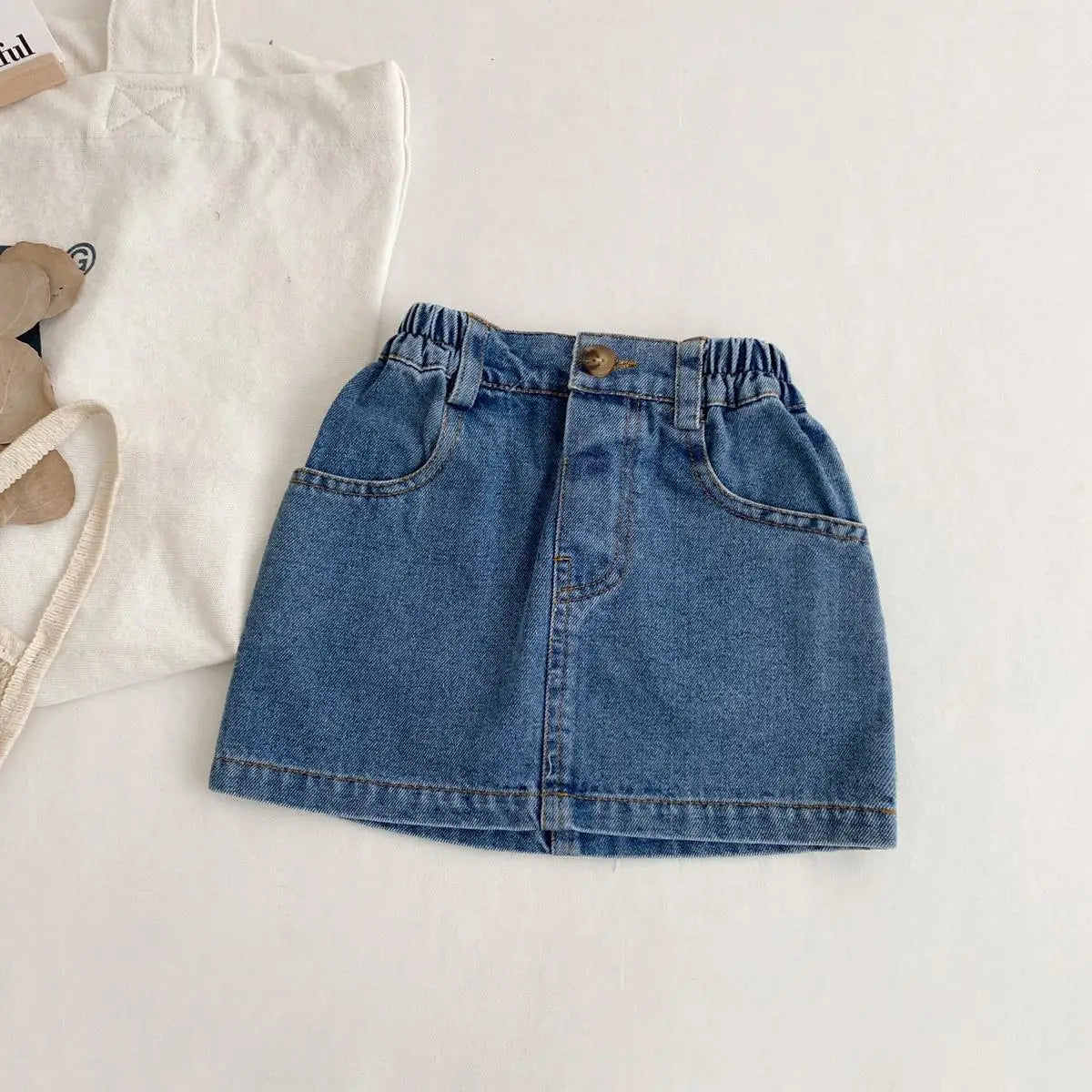 Girls cotton-denim summer skirt 1-8Y — Kindle Kids ABC