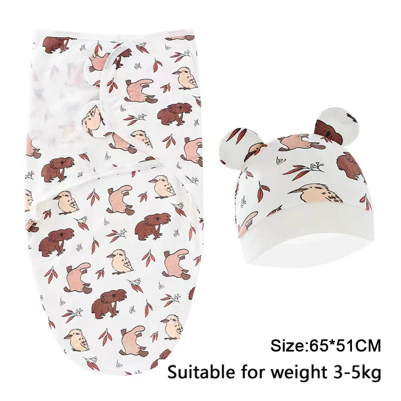 Cotton Baby Swaddle Wrap & Hat Set - Kindle Kids ABC - view 3