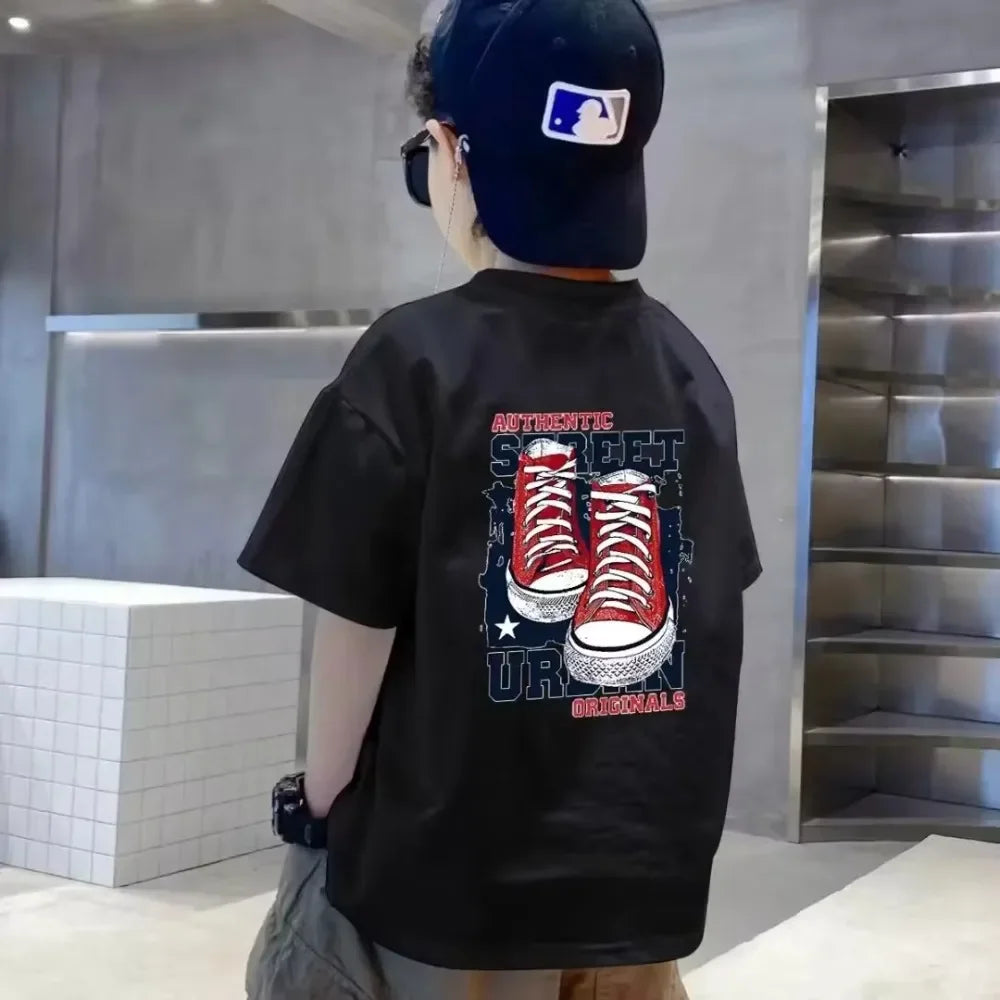 Kids Cotton Graffiti Print T-Shirt - photo 17