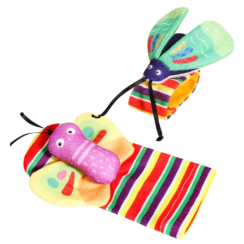 Baby Wrist Rattles & Animal Socks Set – Sensory Toys for Newborns (0–12M)