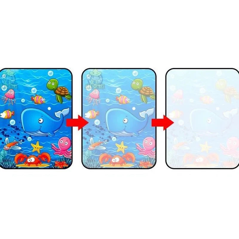 Water drawing reveals a colourful underwater scene
