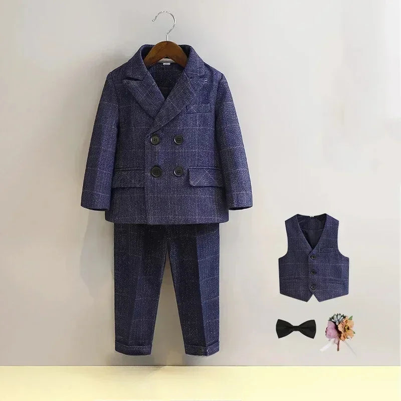 Boys Plaid Blazer Set 2-12Y — Birthday Wedding Performance Formal - photo 11