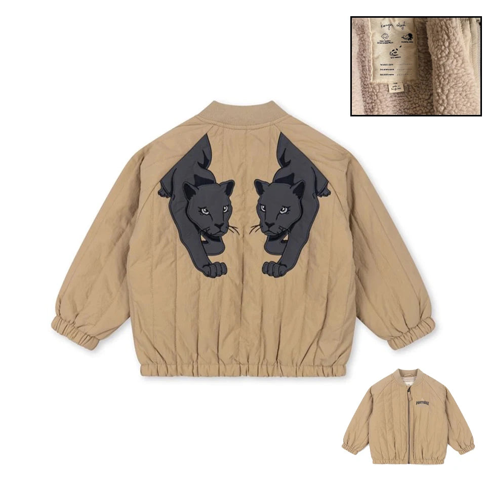 Baby Cotton Fleece Jacket — Lambswool Embroidered Coat | 6M–7Y
