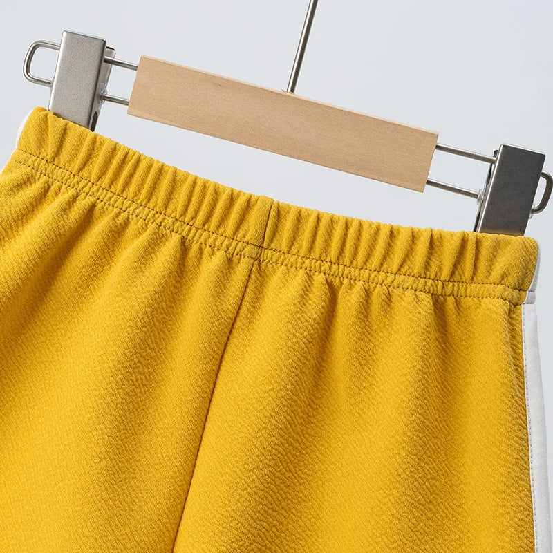 Kids summer shorts solid cotton casual for boys and girls