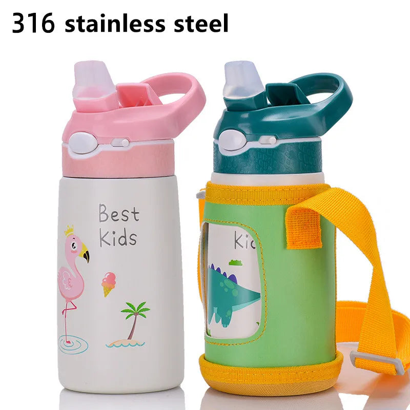 Kids Insulated Straw Water Bottle — 400ml Stainless Steel | Toddler+ - photo 3