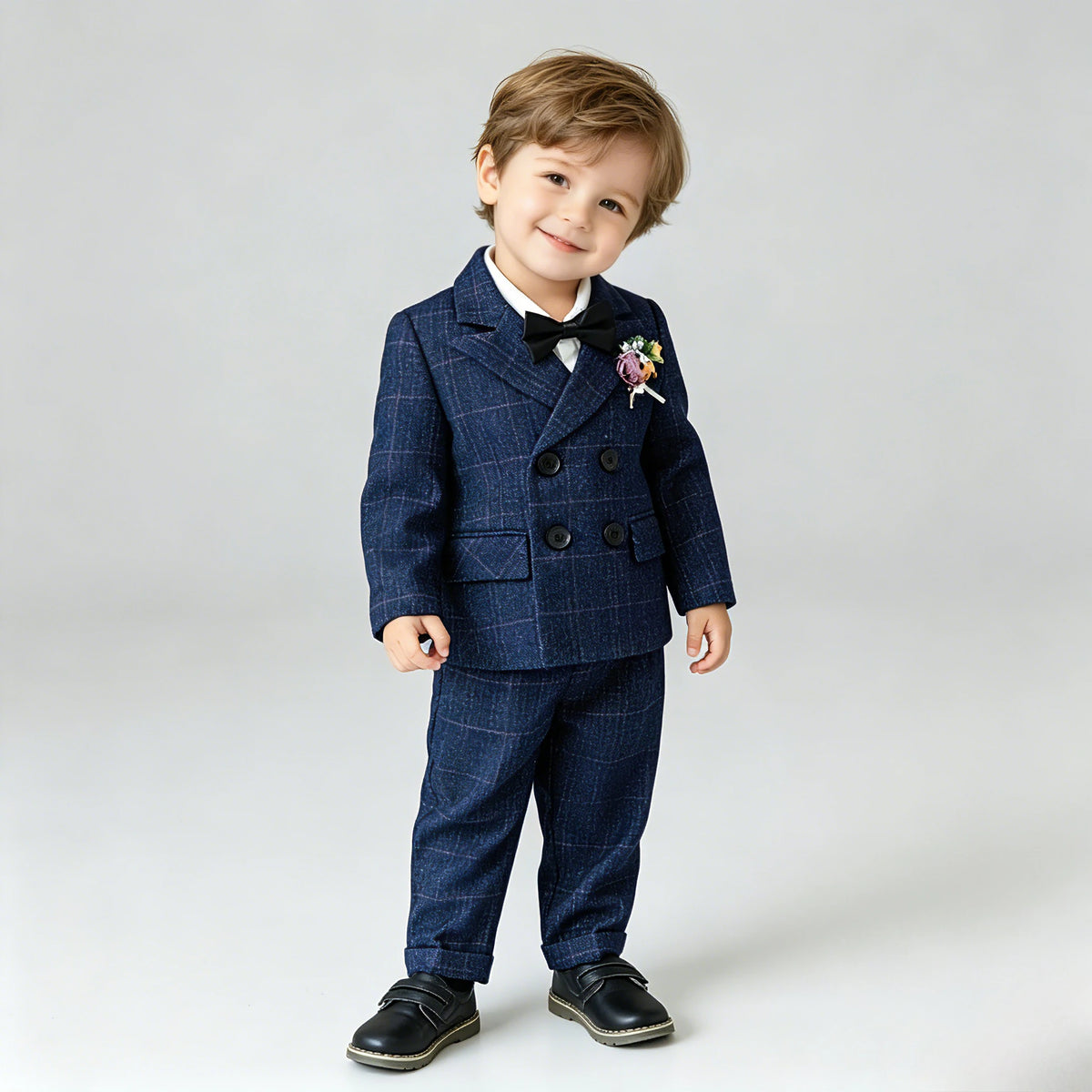 Boys Plaid Blazer Set 2-12Y — Birthday Wedding Performance Formal - photo 3