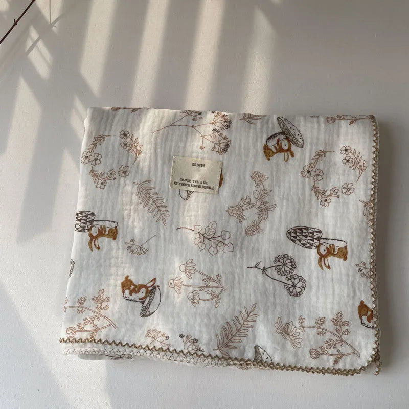 Floral Cotton Muslin Baby Swaddle Blanket - Kindle Kids ABC - view 10