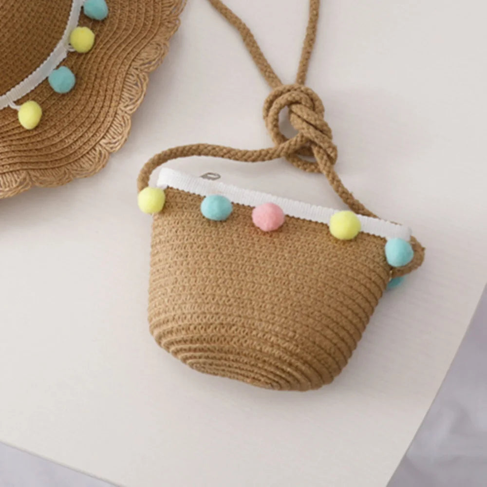Girls' Straw Crossbody Bag — Natural Woven — photo 16