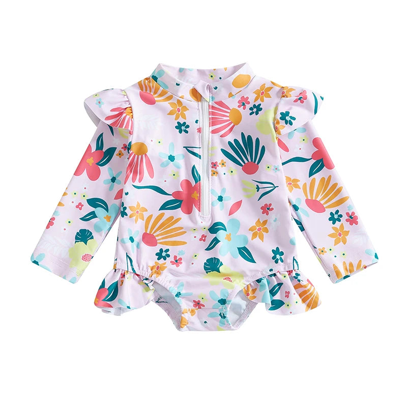 Floral Ruffle Baby Swimsuit - Kindle Kids ABC - view 14