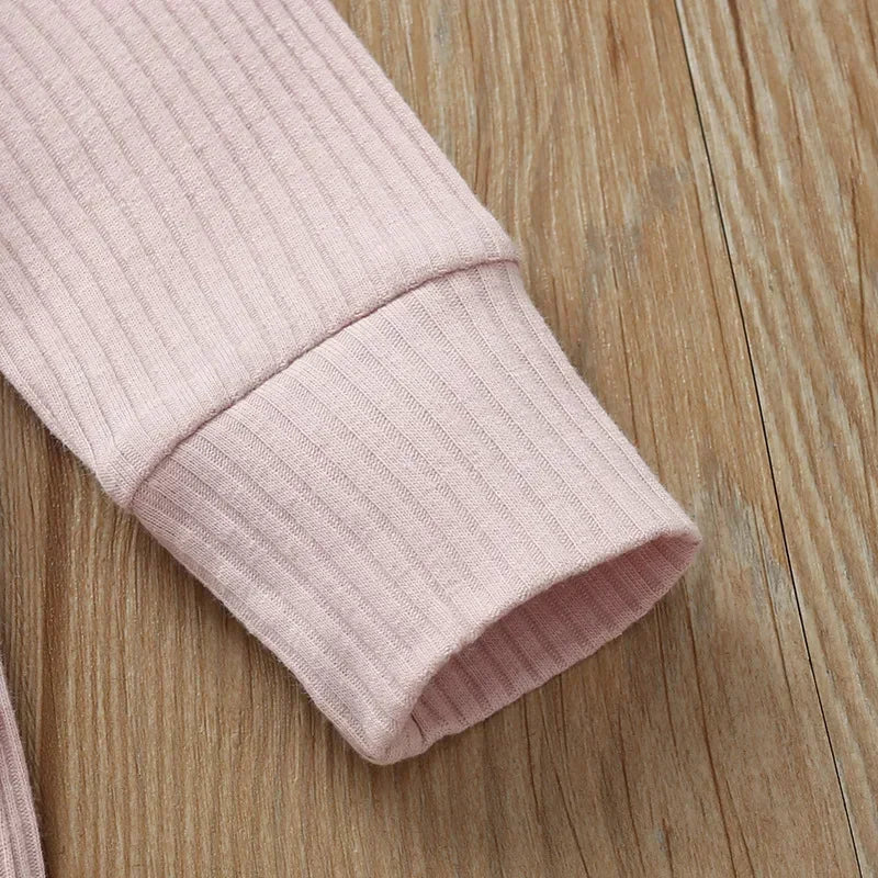 Ribbed cotton long-sleeve baby romper, unisex newborn playsuit - Kindle Kids ABC - view 4
