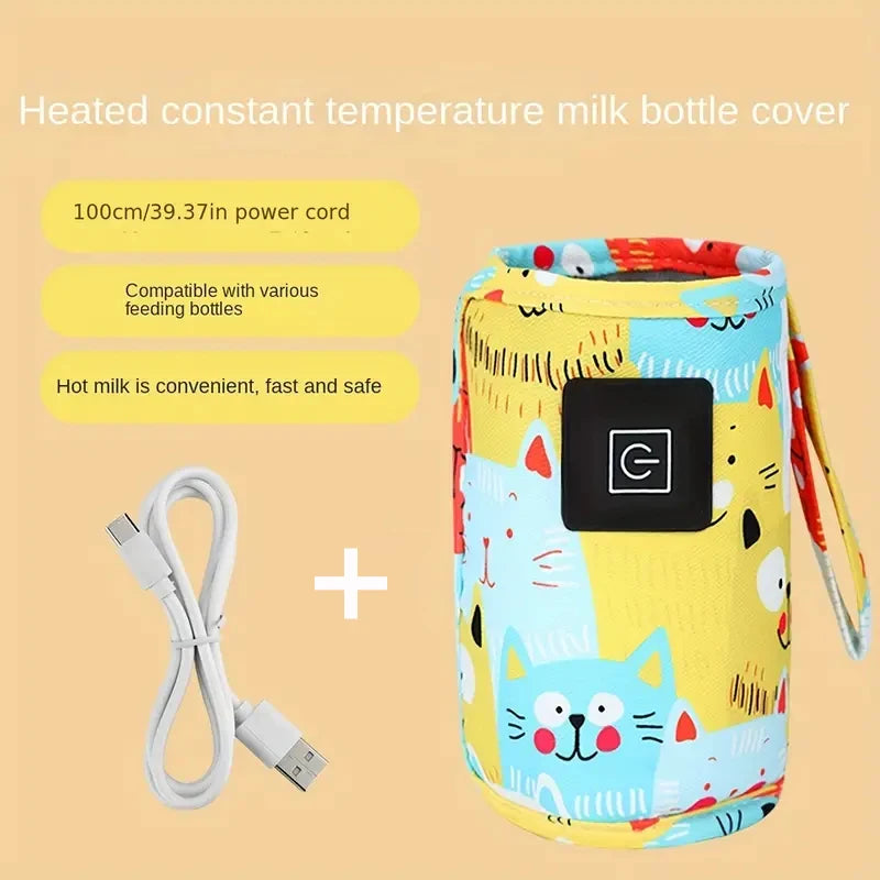 Portable USB Bottle Warmer with Insulated Bag – Travel-Friendly Milk Heater for Babies