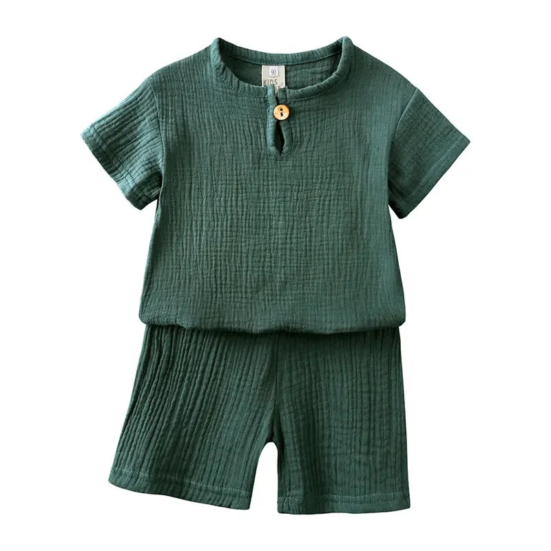 Boys Cotton Linen Top & Shorts Set 2-7Y - photo 7