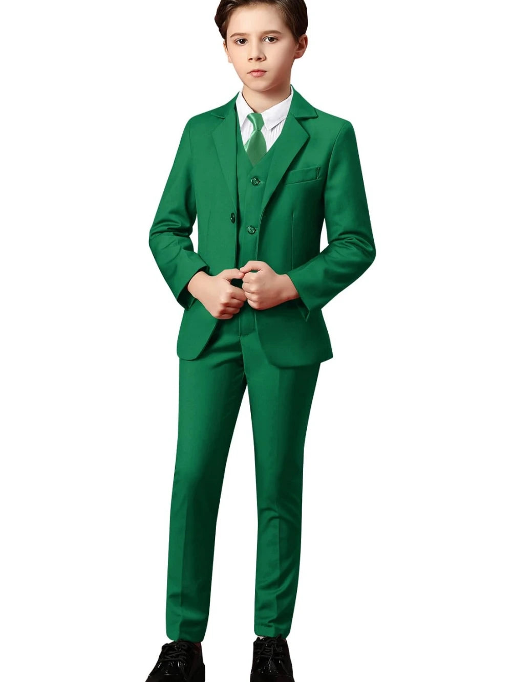 Boys Formal Suit 3-Piece 2-12Y — Notched Lapel Wedding Ring Bearer Outfit - photo 9