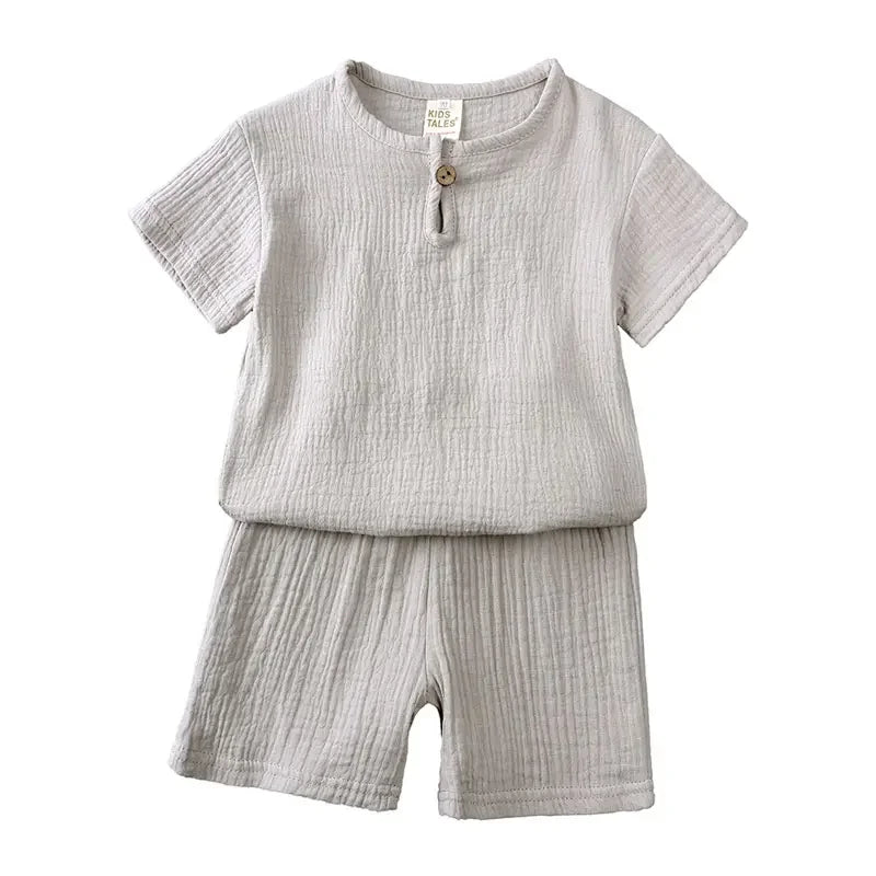 Boys Cotton Linen Top & Shorts Set 2-7Y - photo 10