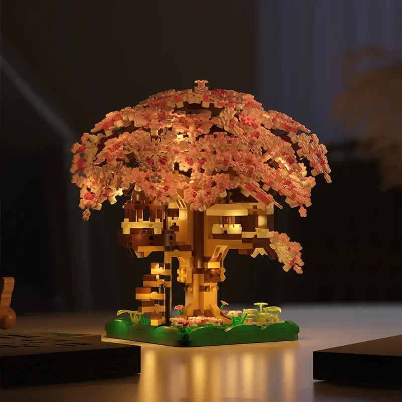 cherry blossom tree house building blocks model - photo 3