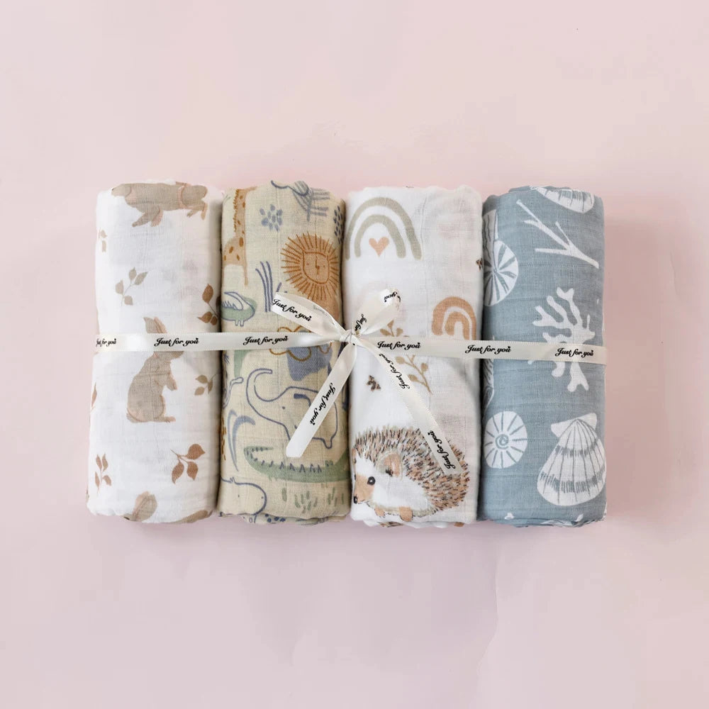 Cotton Muslin Baby Swaddle & Bath Towel Set - Kindle Kids ABC - view 8