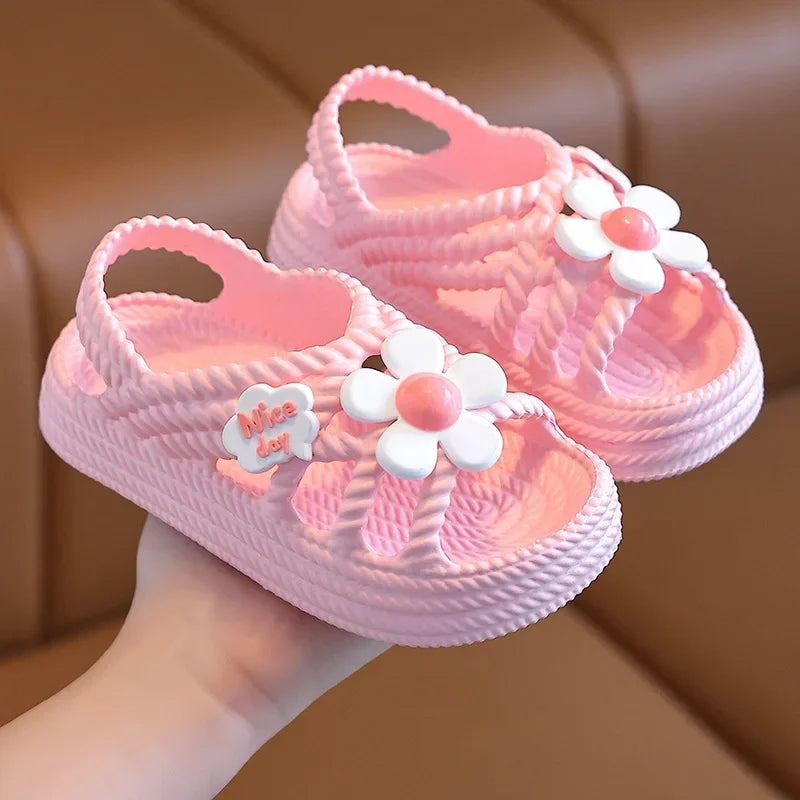 Girls Flower Summer Sandals - Lightweight Non-Slip Age 2-8 - photo 8