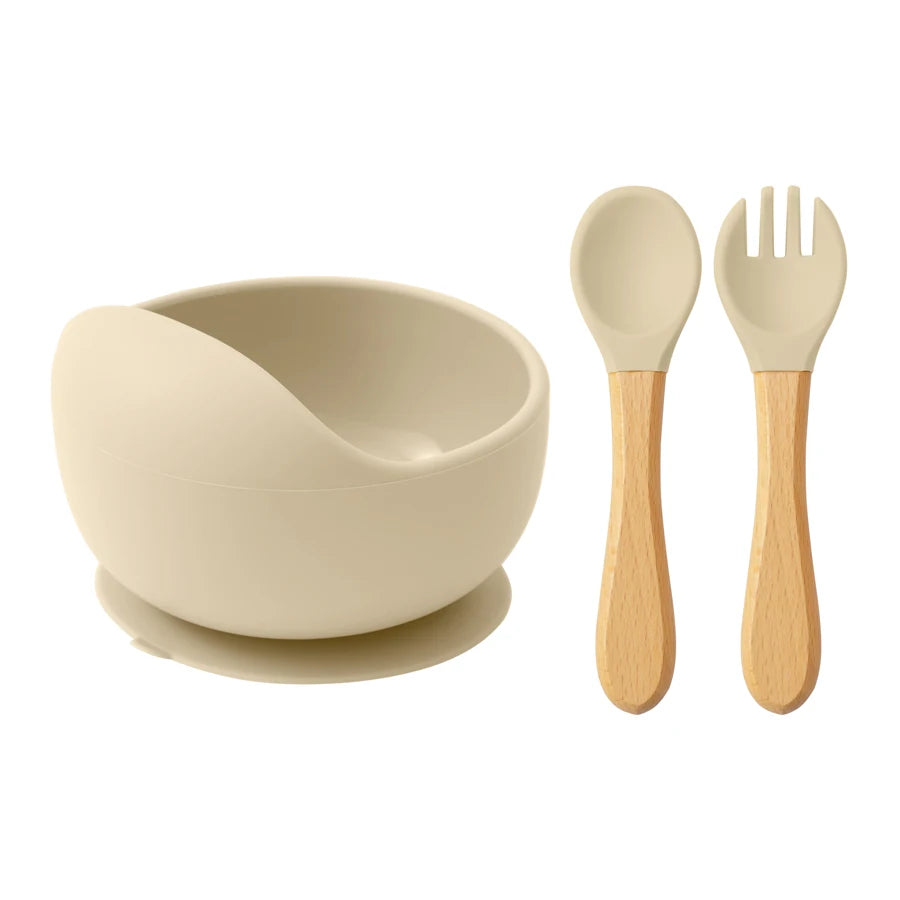Baby Silicone Feeding Set — 3-Piece Suction Bowl, Spoon & Fork - photo 9