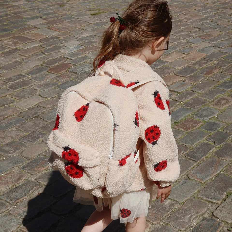 Baby Cotton Fleece Jacket — Lambswool Embroidered Coat | 6M–7Y