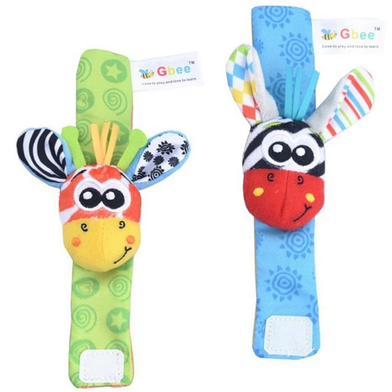 Baby Wrist Rattles & Animal Socks Set – Sensory Toys for Newborns (0–12M)