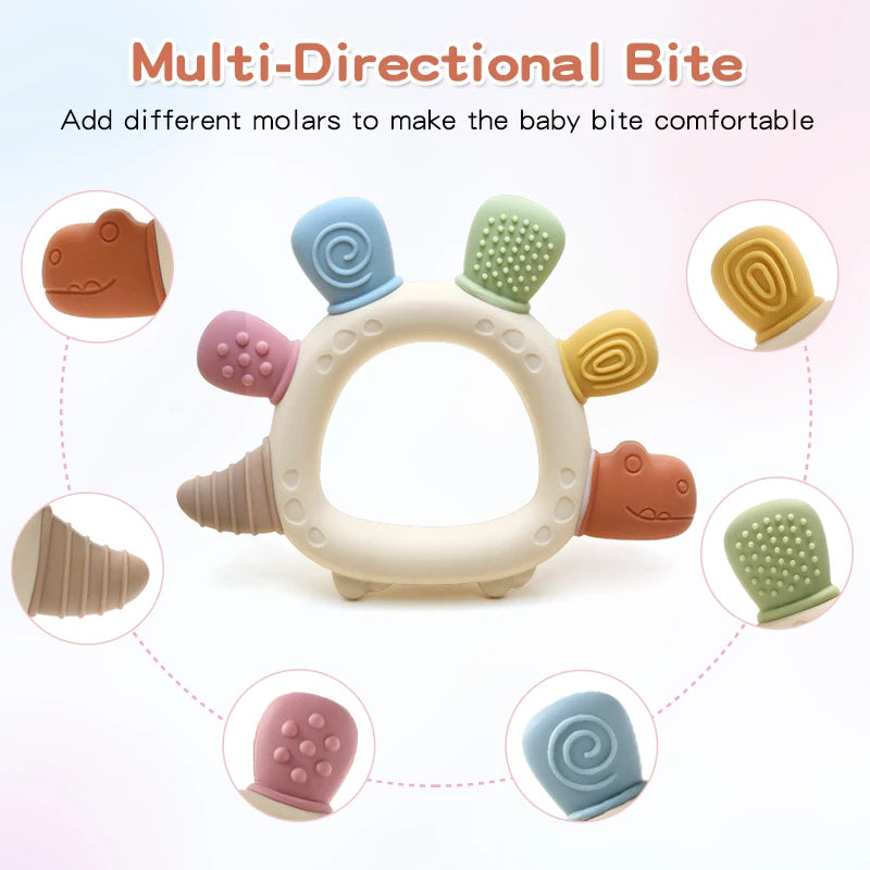 Baby dinosaur BPA-free silicone teething toy