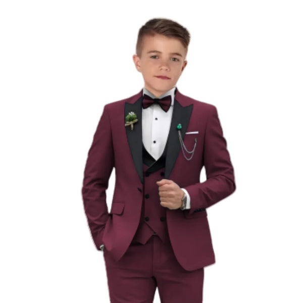 Boys 3-Piece Tuxedo Suit Notch-Lapel Blazer 3T-14Y - photo 1