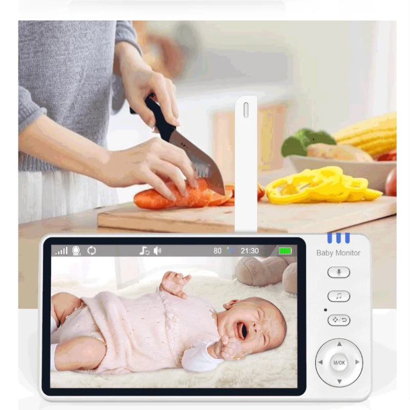 Wireless baby monitor 5 inch pan tilt camera with night vision audio