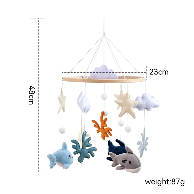 Wooden Crib Mobile – Felt Bear Nursery Mobile with Bell - photo 31