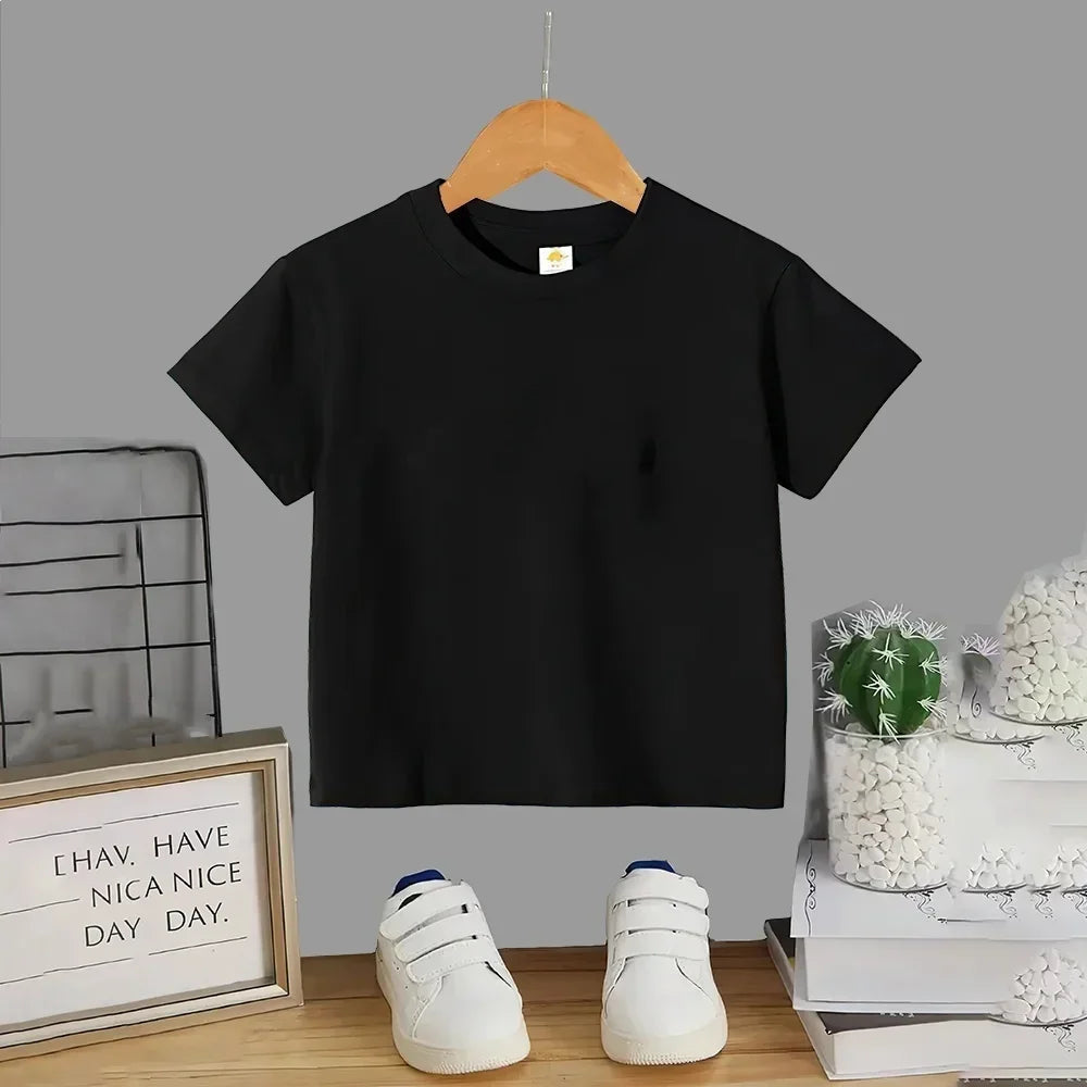 Kids Cotton Solid-Color Crew T-Shirt 3-12Y - photo 2