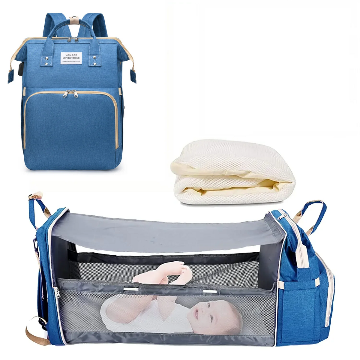 3-in-1 Diaper Bag Backpack - Foldable Travel Bag with Changing Bed - photo 8
