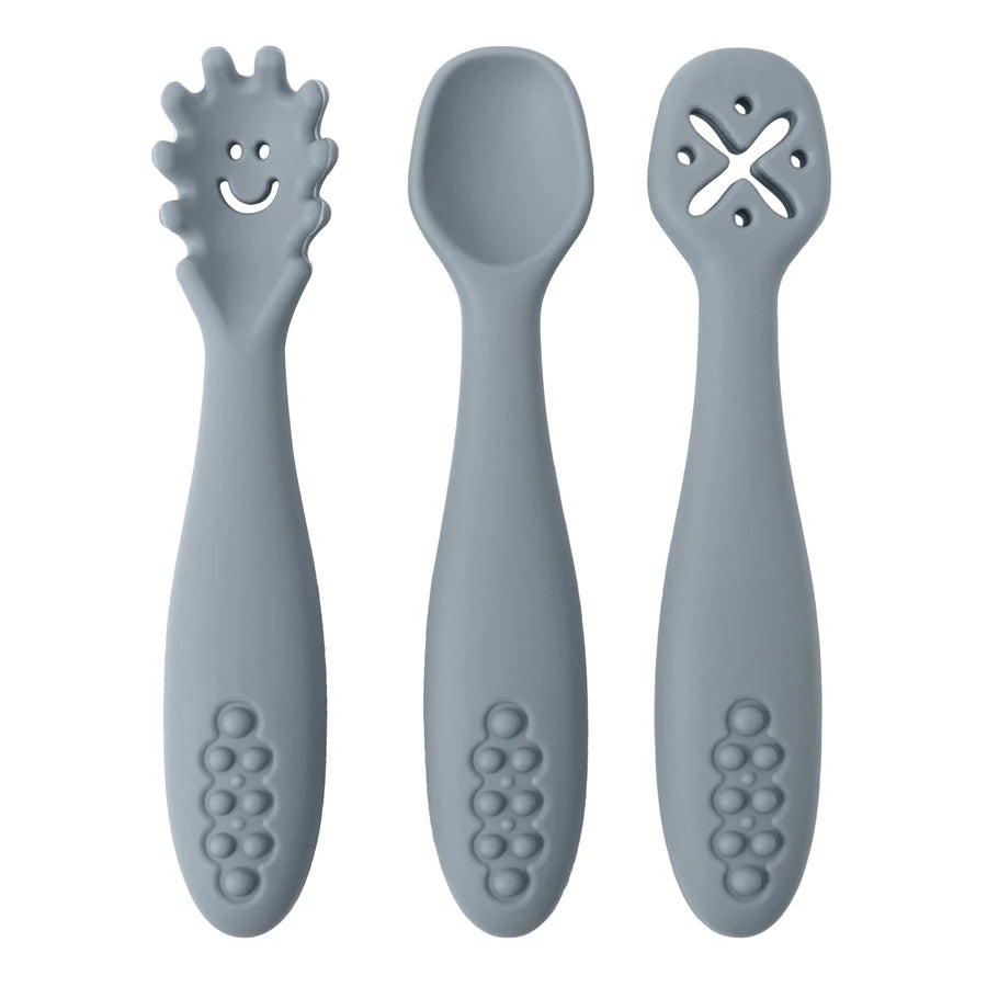 Baby learning spoons 3-pack soft silicone weaning utensils set