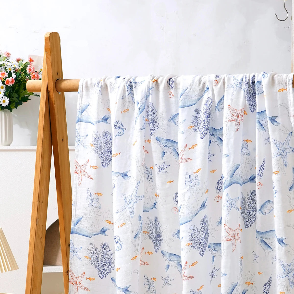 Bamboo Cotton Muslin Baby Swaddle Blanket - Kindle Kids ABC - view 10