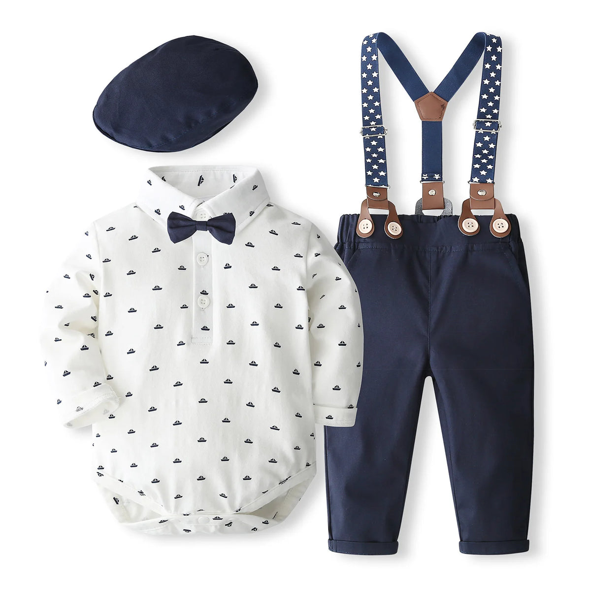 Baby Boy Cotton Gentleman Outfit 4-24M — Newborn Formal Set - photo 6