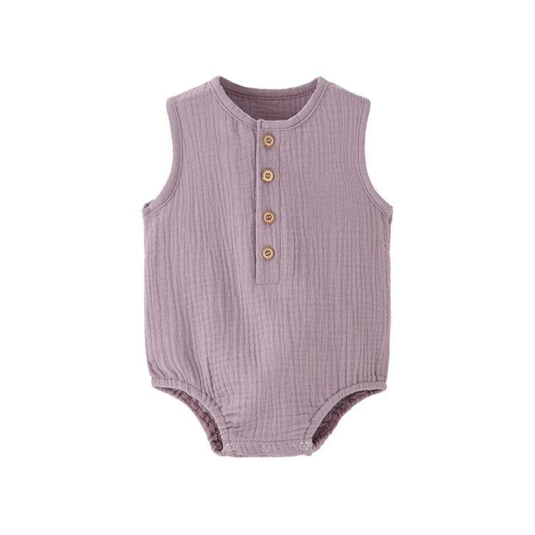 Baby Cotton Romper – Soft & Breathable Summer Bodysuit (0–24M)