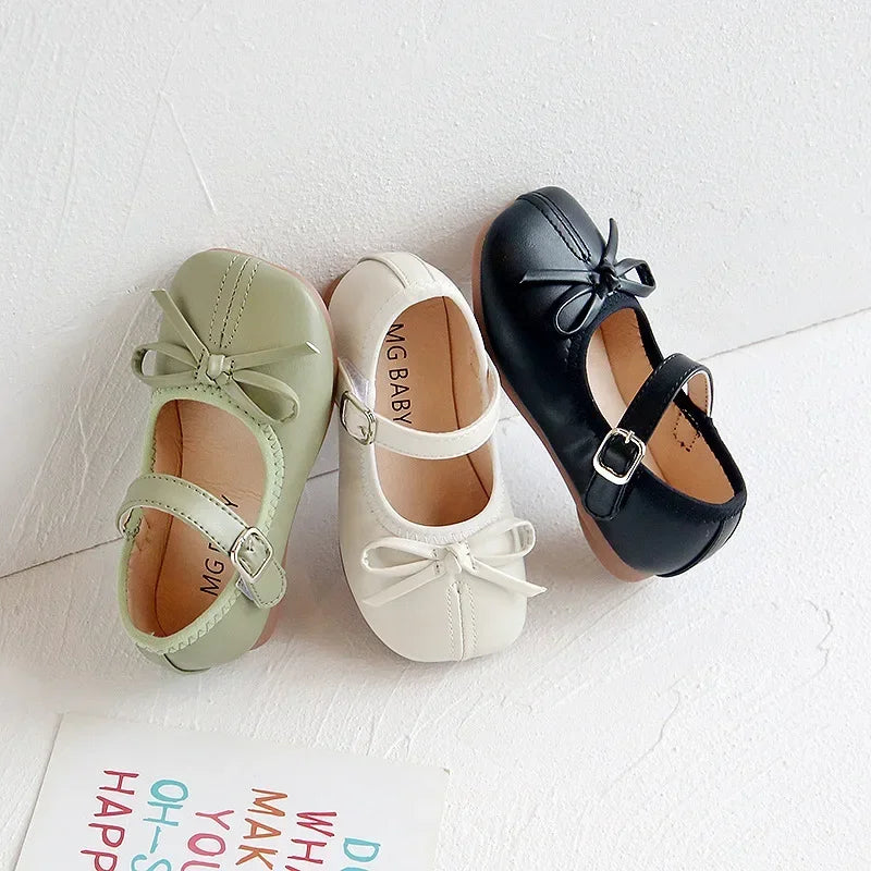 Girls Mary Jane Shoes – Butterfly Bow PU Leather Flats | EU 21–30 - photo 3