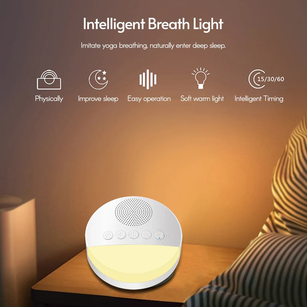 Baby white noise sleep machine USB rechargeable with timer and light