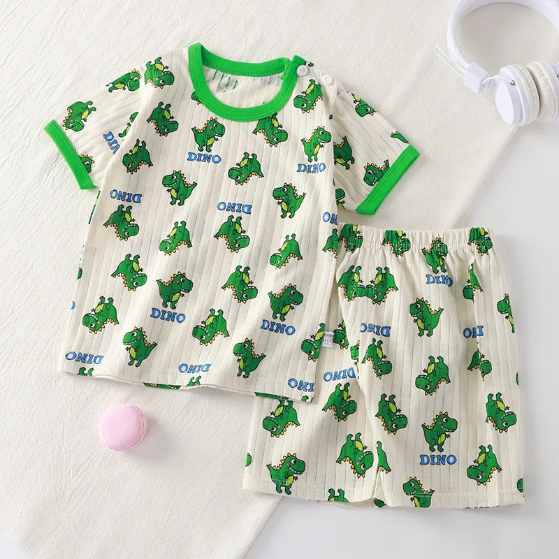 Kids summer tee and shorts cartoon print cotton set, ages 6M-5Y - photo 5