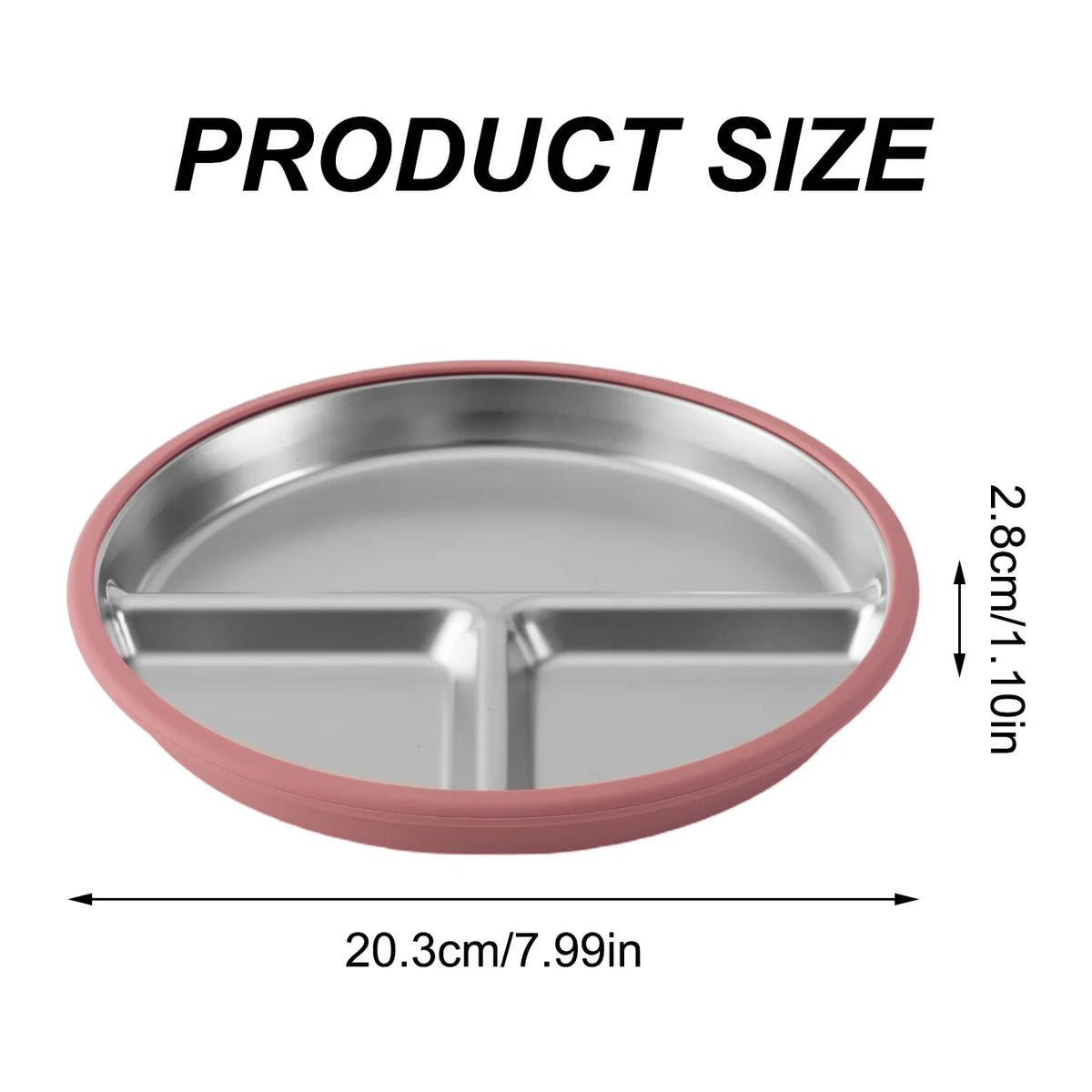 Stainless steel suction plate detachable baby feeding dish