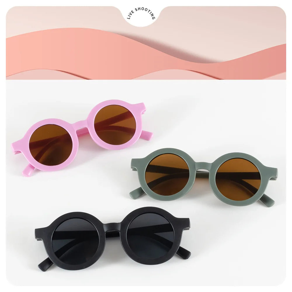Kids round-frame UV protection sunglasses
