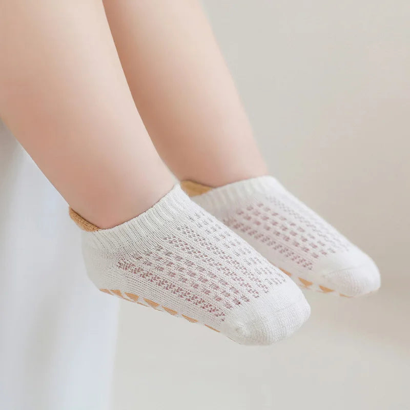 Baby & Kids Cotton Mesh Socks — 3 Pairs | Non-Slip Floor Socks | 0–5 Years - photo 6