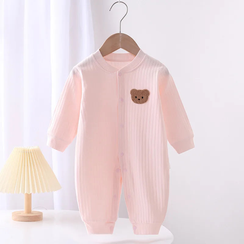 Solid Cotton Bear Romper - Kindle Kids ABC - view 2