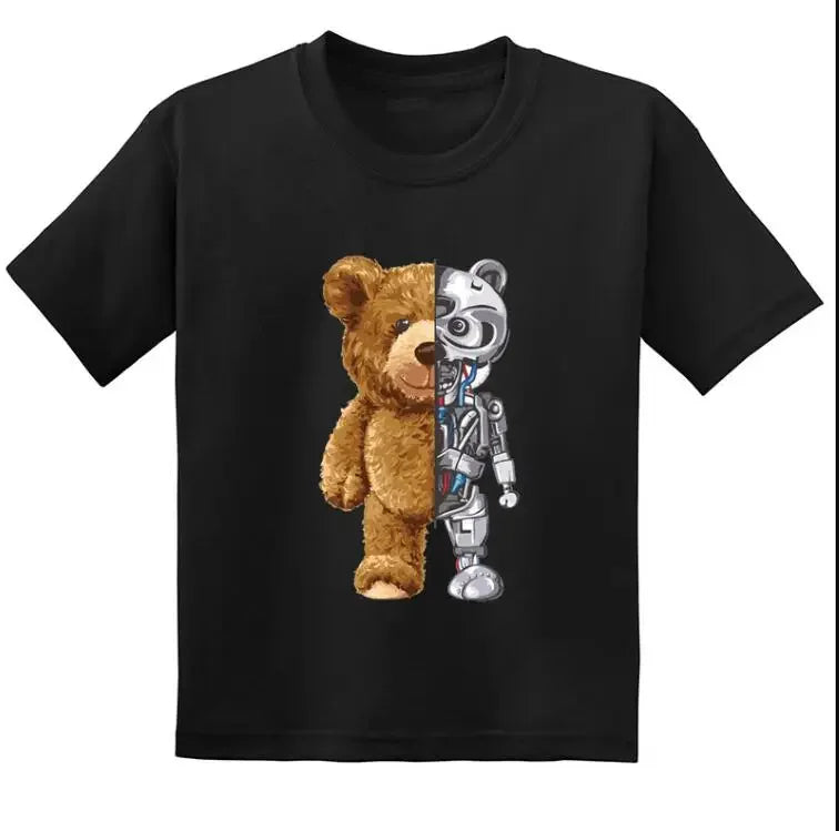 Teddy bear print cotton t-shirt, kids summer casual tee - Kindle Kids ABC - view 10