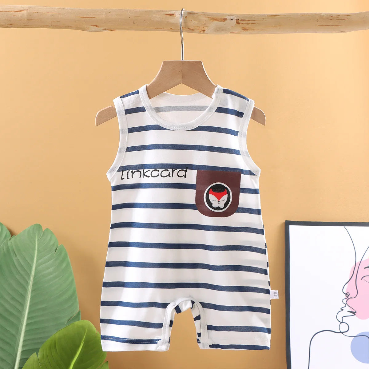 Baby Cotton Romper – Unisex Sleeveless Striped Bodysuit | 0–20 Months - photo 24