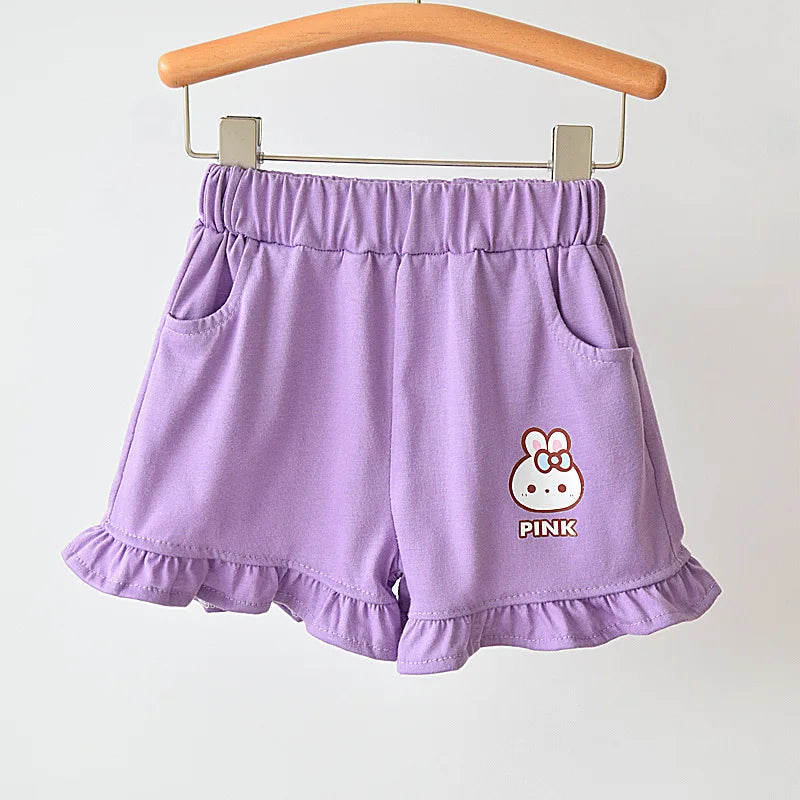 Girls Cotton Print Frill Shorts Cute Bow Ruffle - photo 10