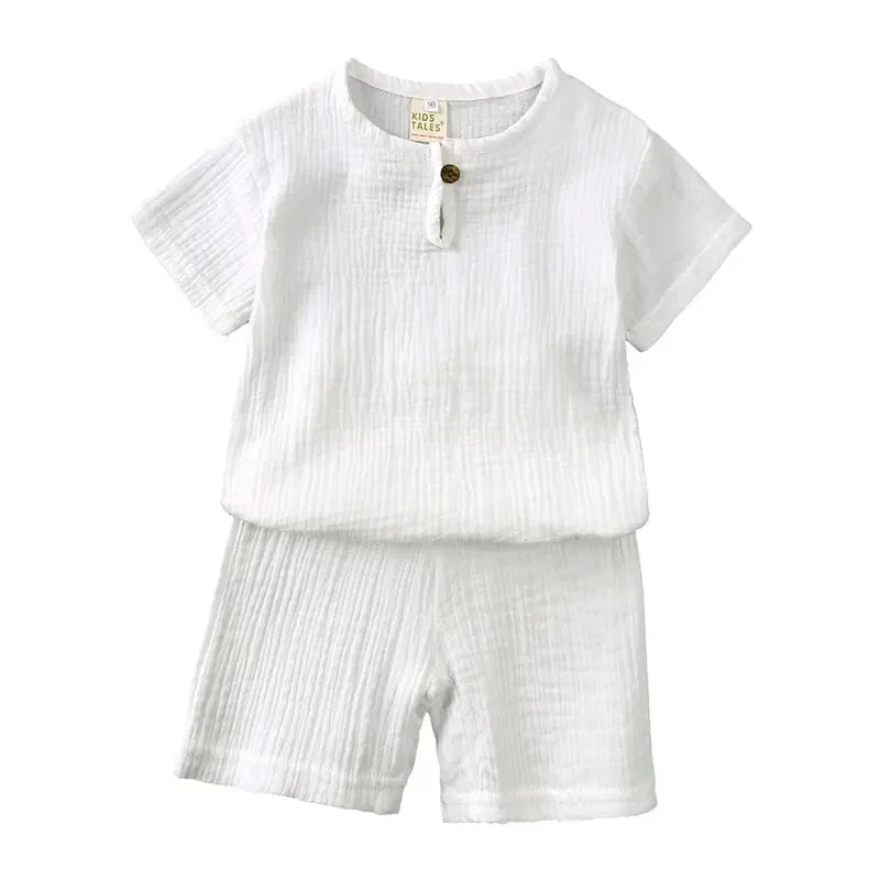 Boys Cotton Linen Top & Shorts Set 2-7Y - photo 11