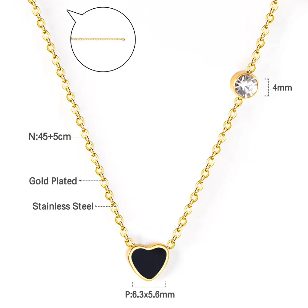 Girls Heart Pendant Necklace - Stainless Steel Mini Charm 5-10Y - photo 4