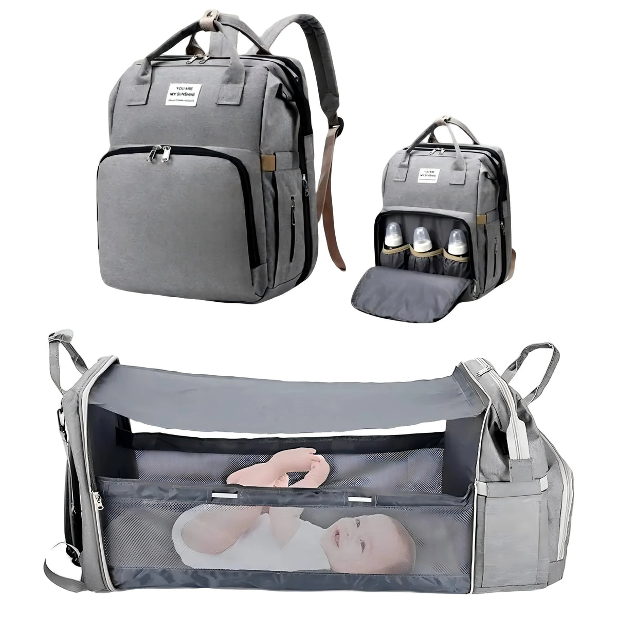 3-in-1 Diaper Bag Backpack - Foldable Travel Bag with Changing Bed - photo 7