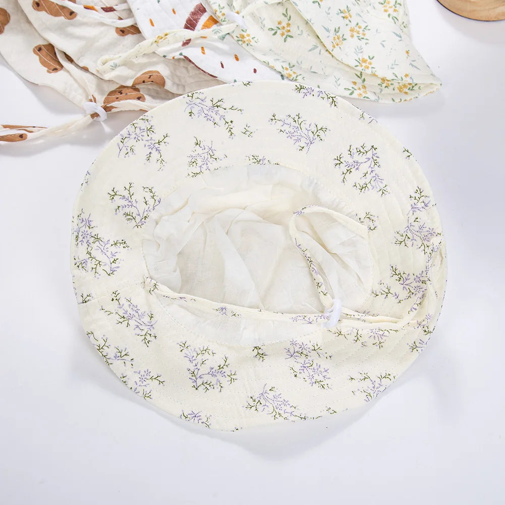 baby bucket sun hat floral and solid adjustable - photo 2