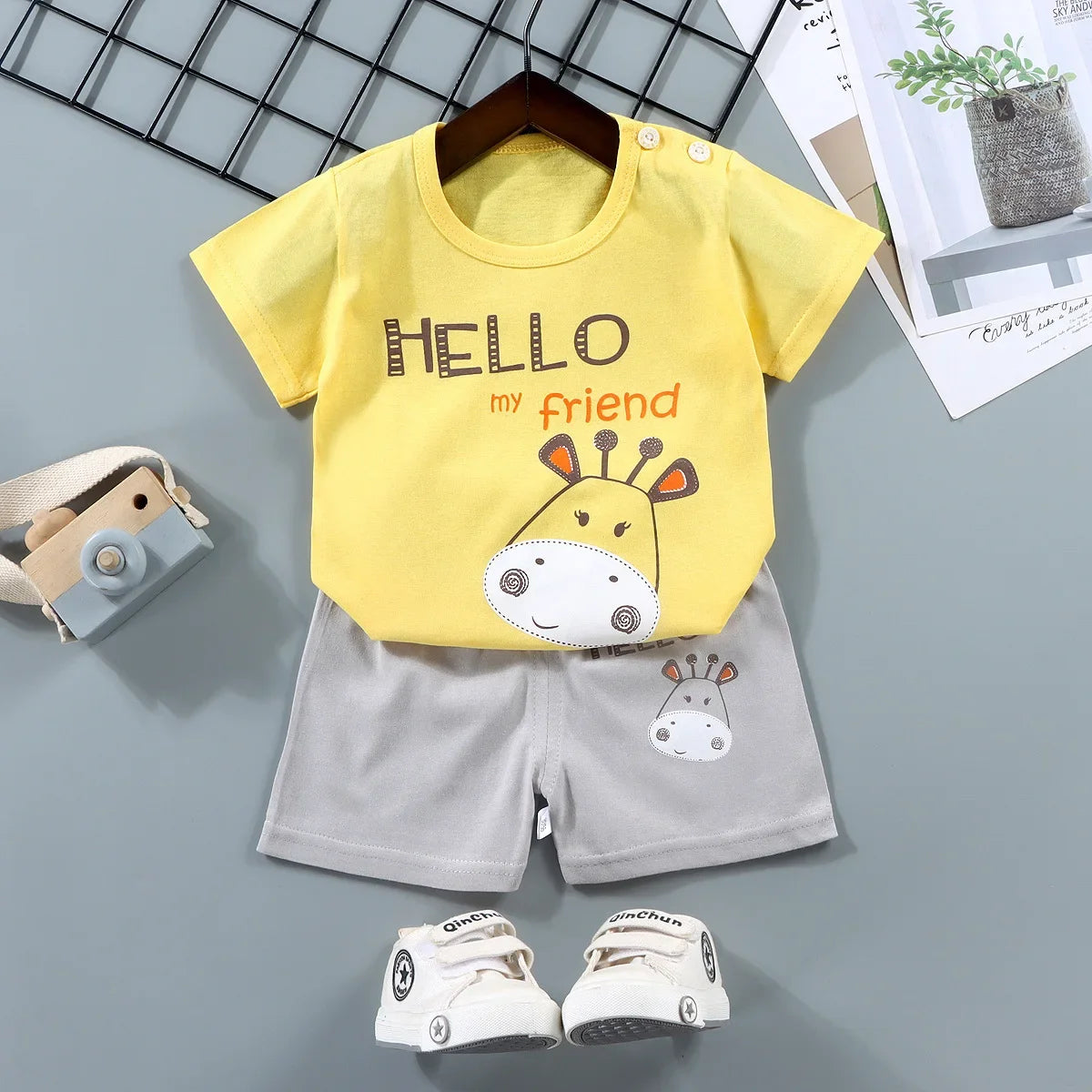 Kids' 2-Piece Summer Set – Cotton T-Shirt & Shorts | Boys & Girls - photo 7